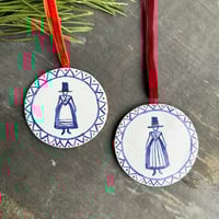 Image 1 of Round Welsh Lady Decoration