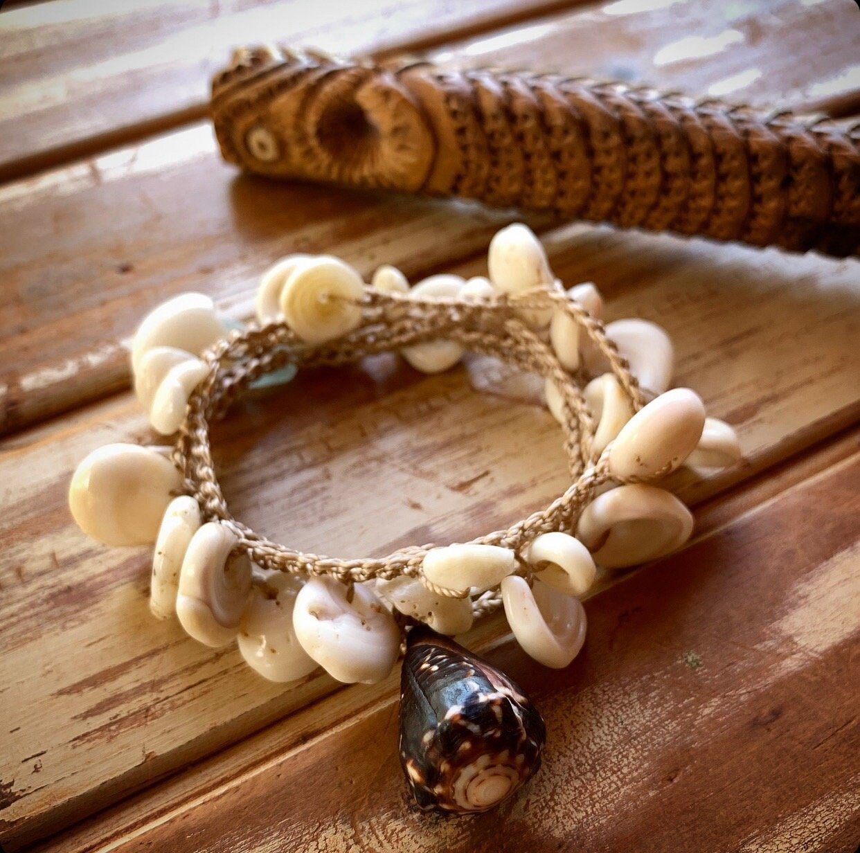 Hawaiian puka shell wrap necklace or bracelet