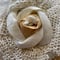 Image of antique cream linen and tea dyed silk  Rose adornment patch copy copy