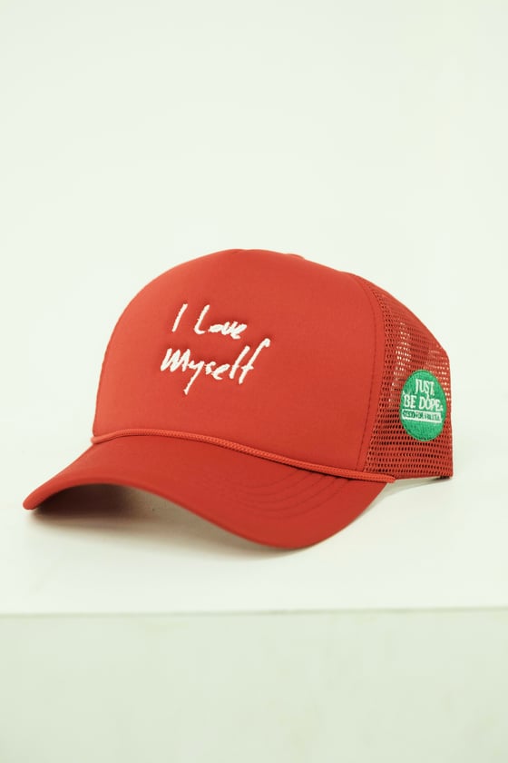 Image of Red I Love Myself Trucker Hat