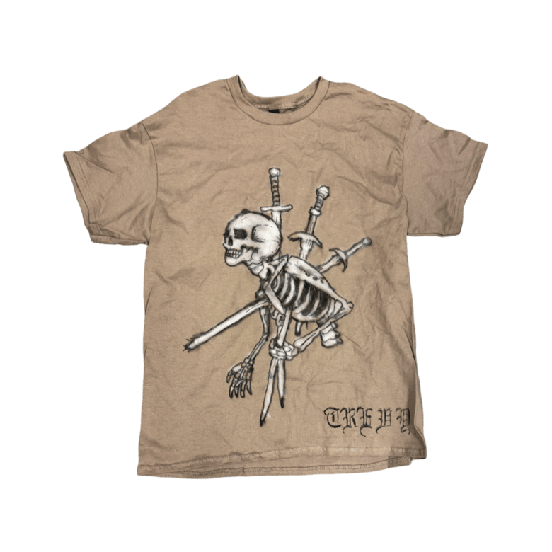 Image of still moving - size large beige tshirt