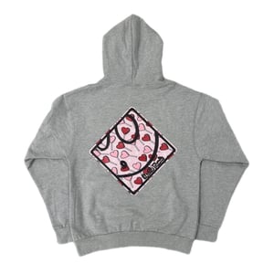 Image of Ghost Arabic Valentine’s Day Hoodie in Grey/Pink/Red