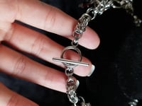 Image 4 of One-of-a-kind piece - Gothic/ Chic choker necklace - Byzantine, burgundy beads, steel beads