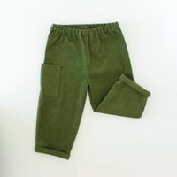 Image 2 of Cord trousers- Dark olive green