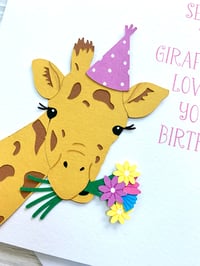 Image 2 of Handmade Giraffe Birthday Card - Cute Animal Birthday Card for All Ages