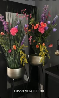 Image 1 of Nordic style- planters with multicoloured flowers