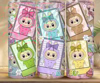 pink cartoon Labubu Tumbler