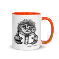 Image 12 of Book Reading Sloth Coffee Mug Line Art by CrystalsArtPaws