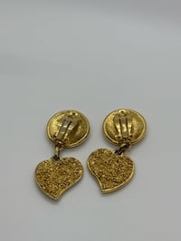 Image 5 of Vintage YSL Heart Clip On Earrings