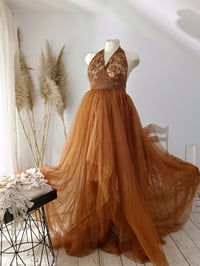 Image 1 of Photoshooting dress Carmilla | tulle |rusty brown |  size S-M
