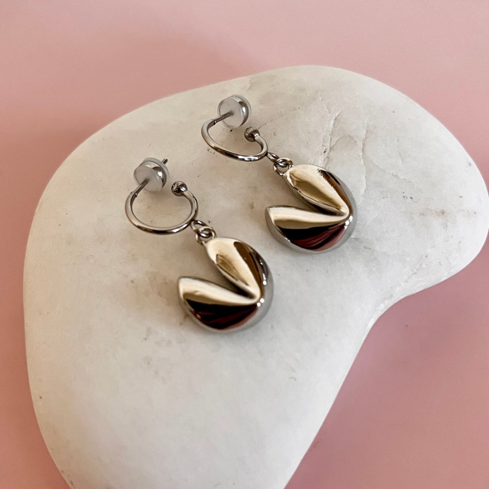 Image of Good Fortune Half Hoops - Stainless