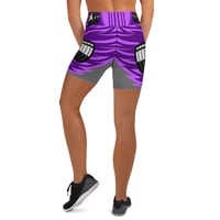 Image 4 of BOSSFITTED Purple and Grey Yoga Shorts