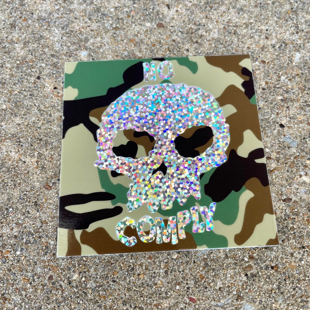 Glitter No Comply Sticker