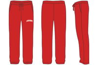 Image 1 of LocalHoops Ways Fleece Sweats - Red/Ivory White