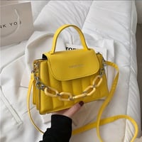 Yellow Quilted Handbag