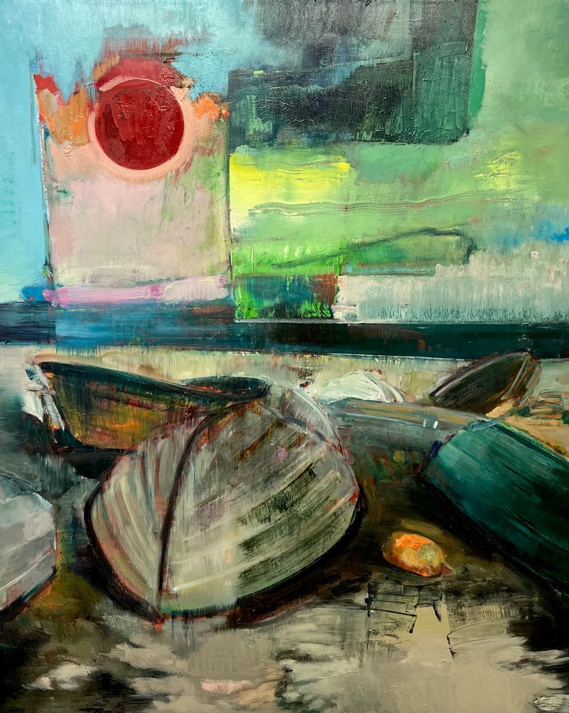 Image of PAINTING / MALERI / "Vilde drømme VIII" / 80X100 cm