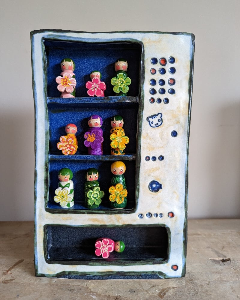Image of 'Spring Flowers' - Mini Wood Girl Vending Machine