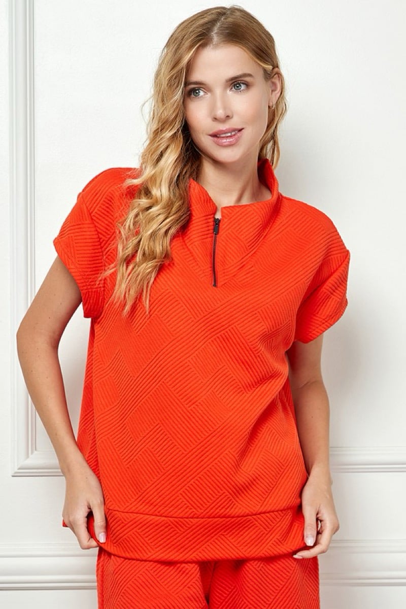 Image of Textured Short Sleeve Top- 3 colors 