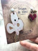 BOUCLES D'OREILLES -Dragon Framboise-