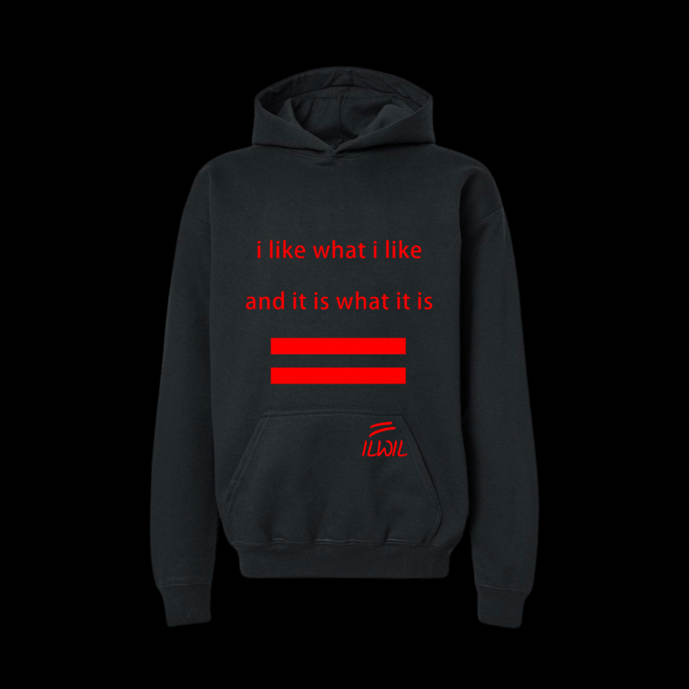 Image of I LIKE WHAT I LIKE HOODIE  BLK/RED