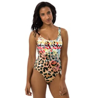 Image 1 of BOSSFITTED Colorful Cheetah Print One-Piece Swimsuit