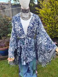 Image 14 of Pefkos co ord sarong set Navy with glitter sparkle