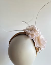 Image 4 of Natural straw bandeau w silk flowers SOLD