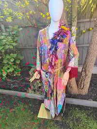 Image 7 of FRILL body cross Sari bag with ruffle -large detachable strap- Hamsa Hand 2