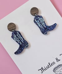 Image 7 of Western Boot Glitter Dangles 