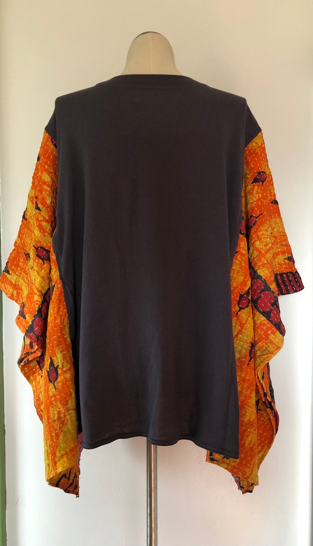 Upcycled “KISS” vintage quilt poncho