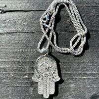 Image 8 of NEW* Rhinestone Hamsa With Evil Eye Necklace