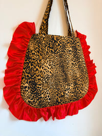 Image 1 of Wild Red Ruffle Tote ❤️🖤