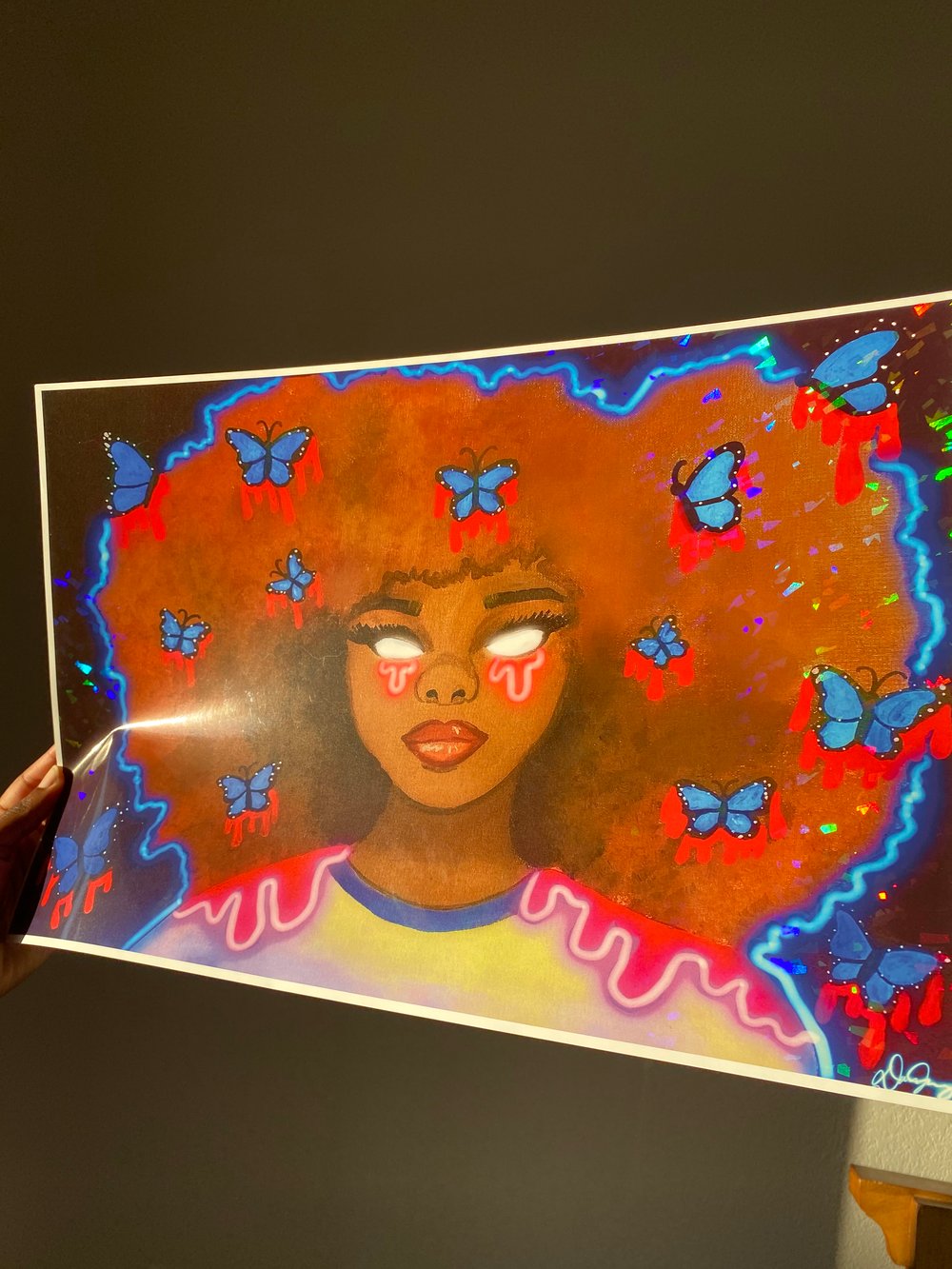 Image of Butterfly Drip Queen-Holographic Print