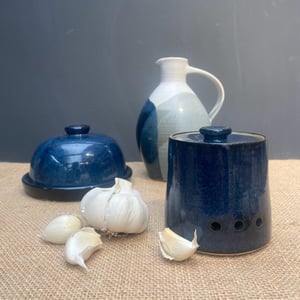 Image of Garlic Jar - Dark Blue