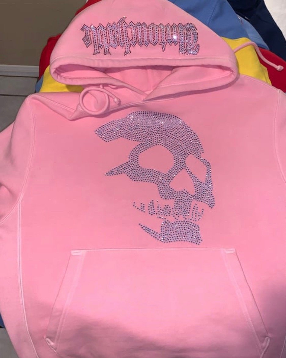 Image of Untouchable Lifestyle Pink Skullgang Hoodie 