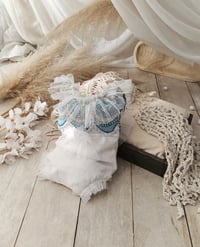 Image 1 of Sitter bodysuit for photo shoots | Eve | age 9-12 months | off white | aquamarine