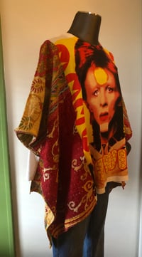 Image 3 of Upcycled “Bowie” vintage quilt poncho