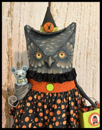 Image 2 of Halloween Witch Owl Folk Art doll creation 