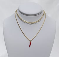 Image 2 of Red Italian Horn Necklace 