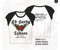 ED HARDY HEART WINGS RAGLAN TEE