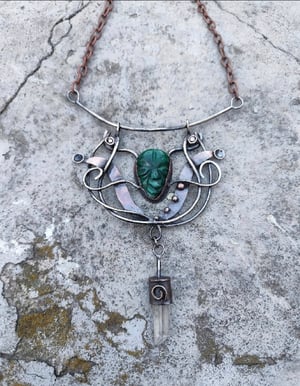 Malachite and crystal necklace  copy