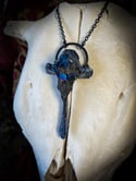 Titanium Quartz Deer Vertebra - Necklace