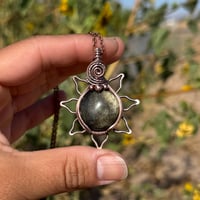 Image 2 of Gold Sheen Obsidian Sun/Flower Pendant 🖤✨