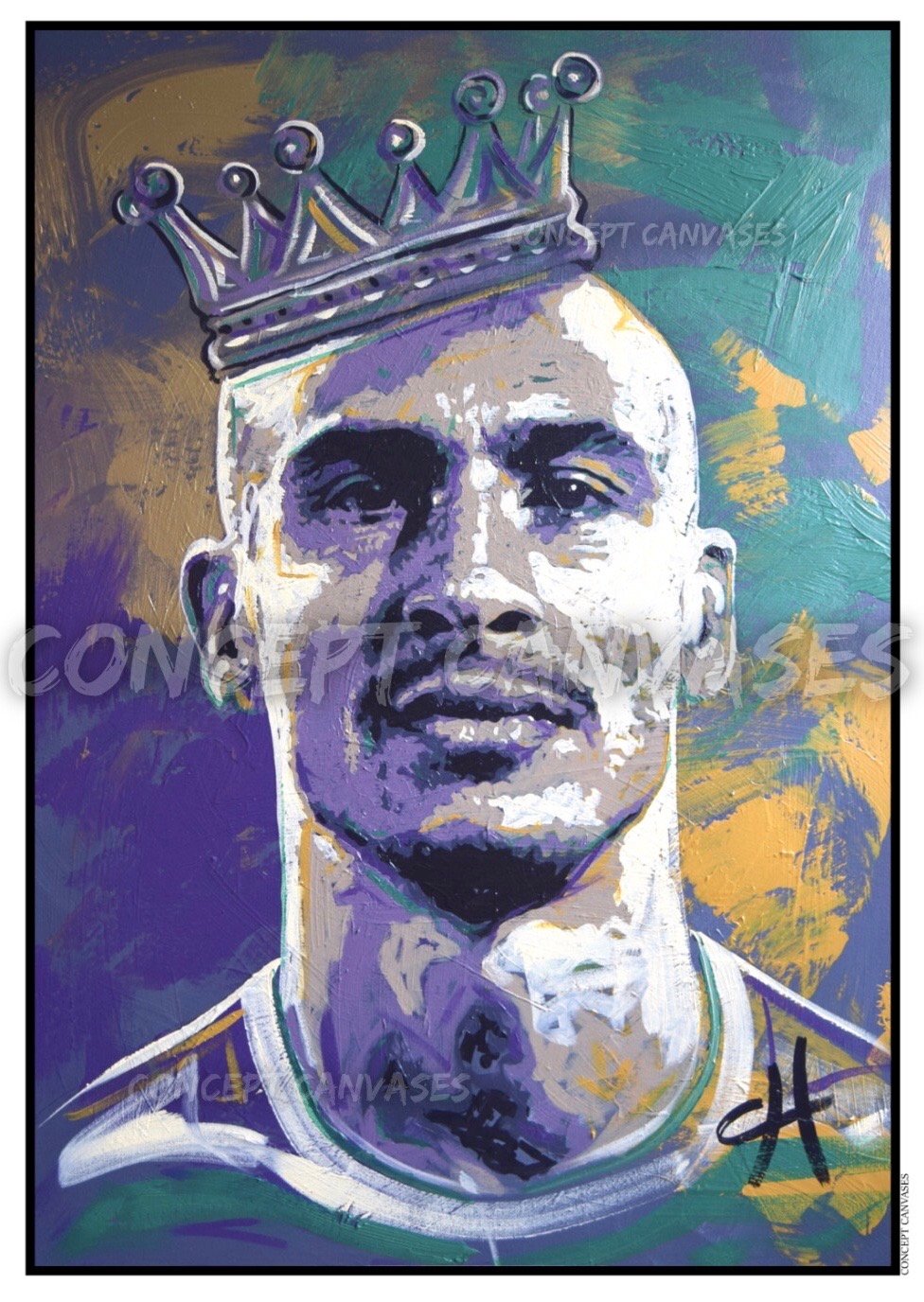 Image of Henrik Larsson ‘Crowned King’ A3 Print 