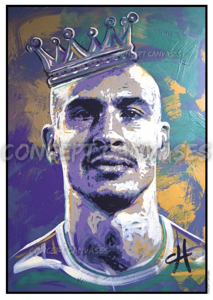 Image of Henrik Larsson ‘Crowned King’ A3 Print
