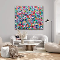 Image 1 of Custom Size Extra Large Art - Bright Flowers