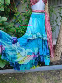 Image 4 of Wanderlust maxi skirt / bandeau dress -blue with flashes of purple pink 8-16 uk