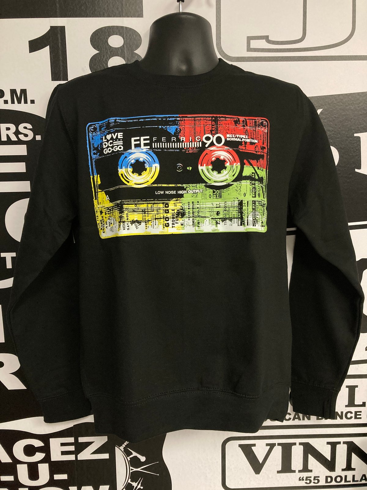 Logo tape hot sale crewneck sweatshirt