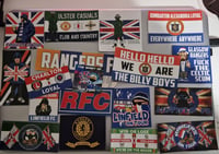 Pack of 18 mixed Rangers/Linfield/Northern Ireland Football/Ultras stickers.