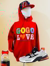 Image 1 of Custom made red GOGO LOVE hoodie